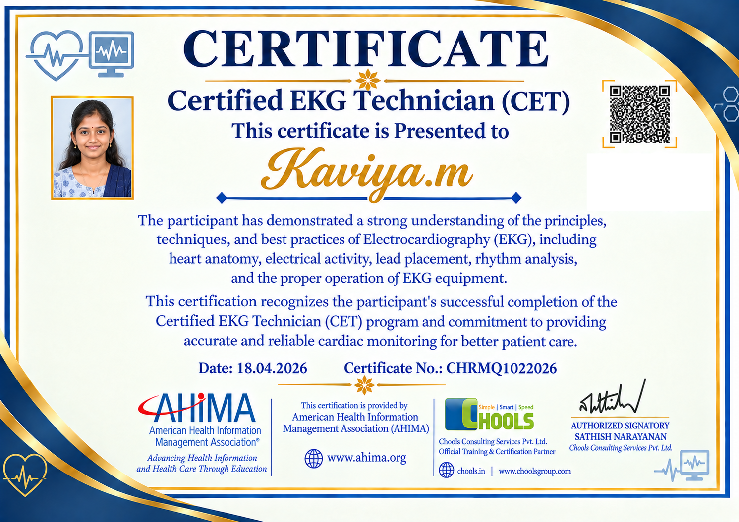 Healthcare and Pharma Program Certificate